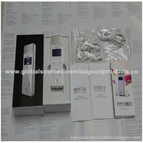 MP3 Player, Karaoke Microphone, Supports FM Radio/Voice Record/U-disk and More/Multi-point Function